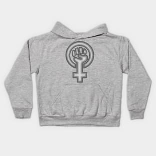 Gray Feminist Symbol Kids Hoodie